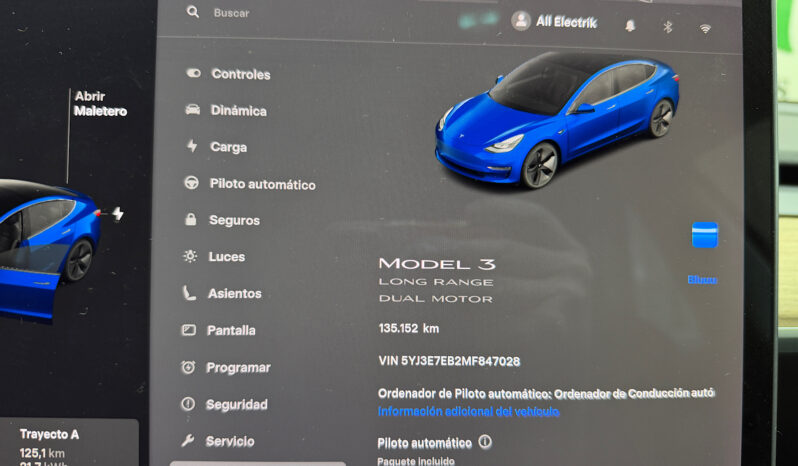 Tesla Model 3 Gran Autonomia AWD 2021 lleno