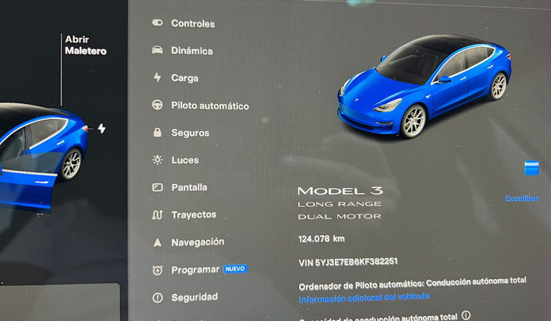 Tesla Model 3 Gran Autonomia AWD con FSD lleno